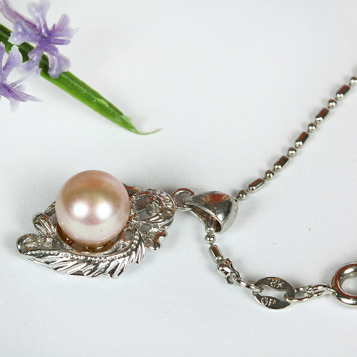 Perlenkette, Halskette Süßwasserperlen, platiniert, 4166 - zum Schließen ins Bild klicken